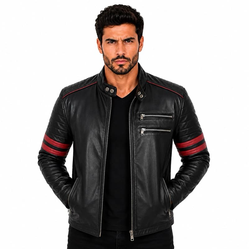 Jaqueta Masculina Couro Bovino Legítimo Chiarelli Nico Motociclista Premium