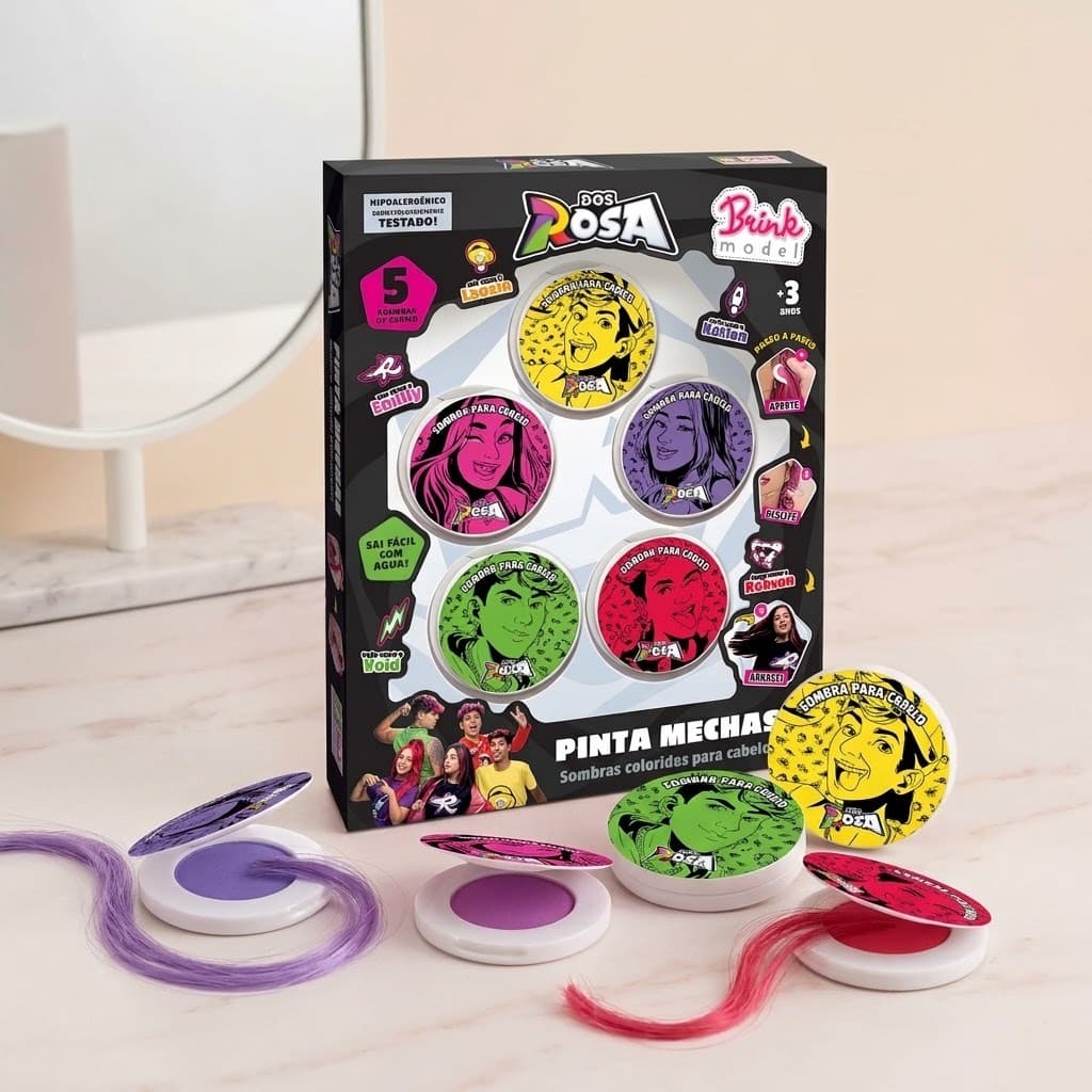 Kit Pinta Mechas Emilly Vick Dos Rosa 5 Cores Cabelo - Original Brink Model