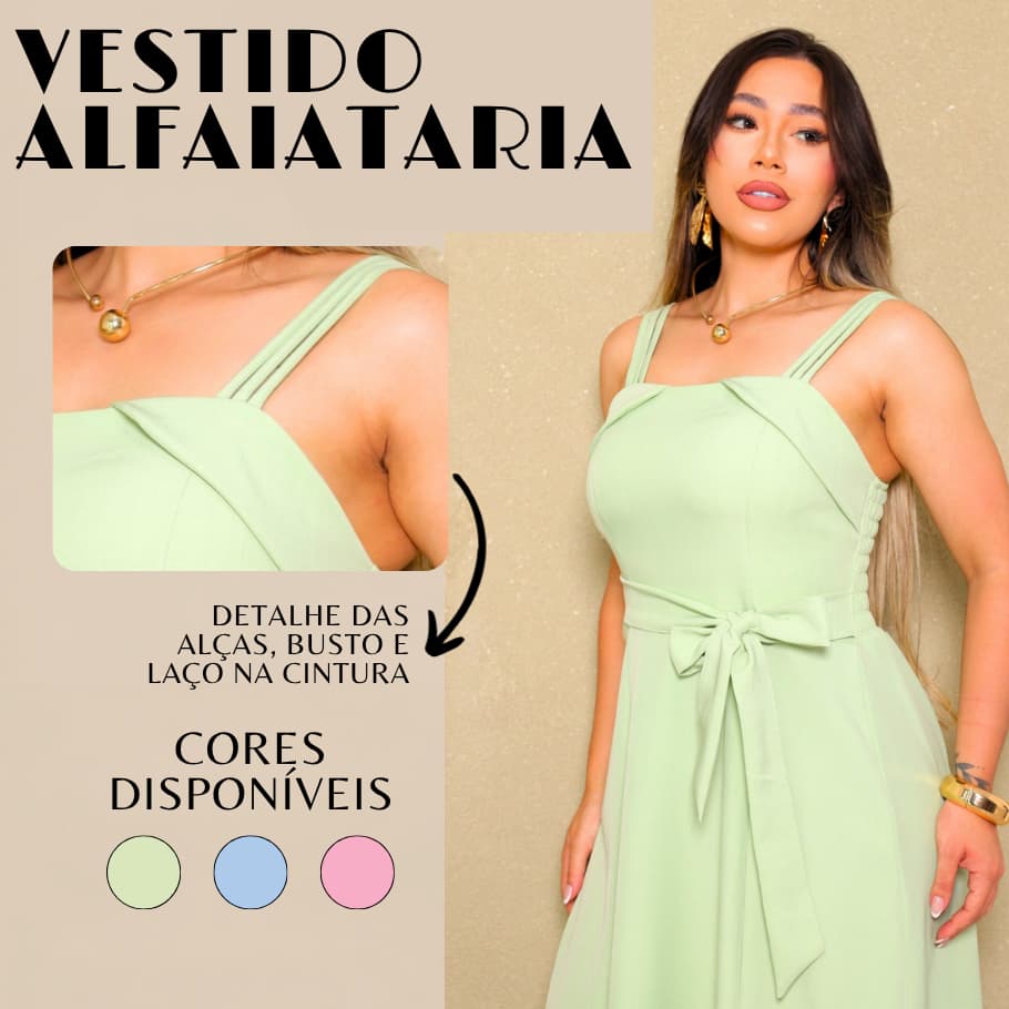 Vestido Longo Alfaiataria Louis Twill Com Bojo Fenda Lateral Amarração Lastex Alça Tripla Elegante Feminino