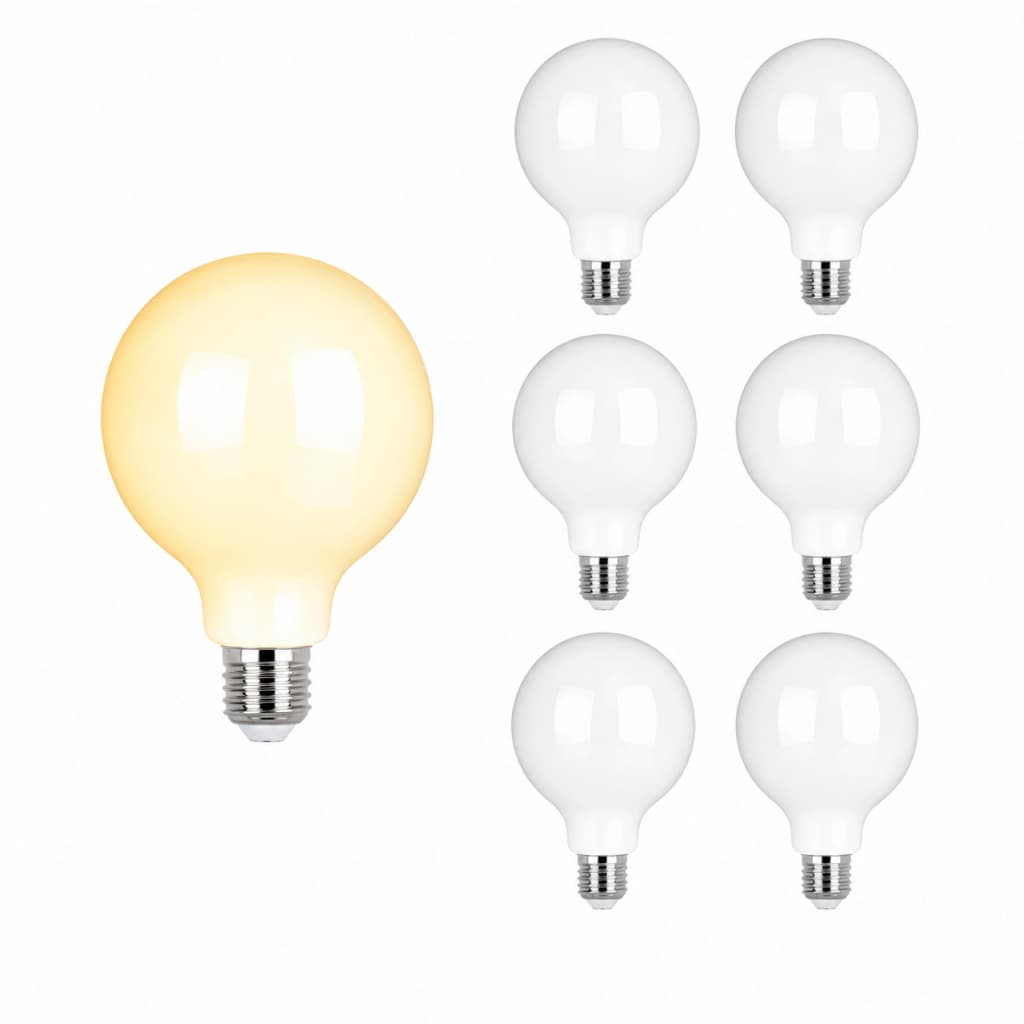 7 Lâmpadas Led Filamento Leitosa G80 Para Pendente de Teto Luz Quente Âmbar Bivolt