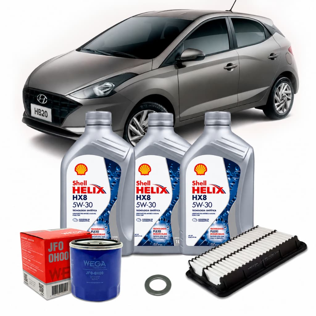 Kit Revisão Troca de Óleo 5w30 Hyundai HB20 1.0 12v 3cc 80cv Aspirado 2020 2021 2022 2023 2024