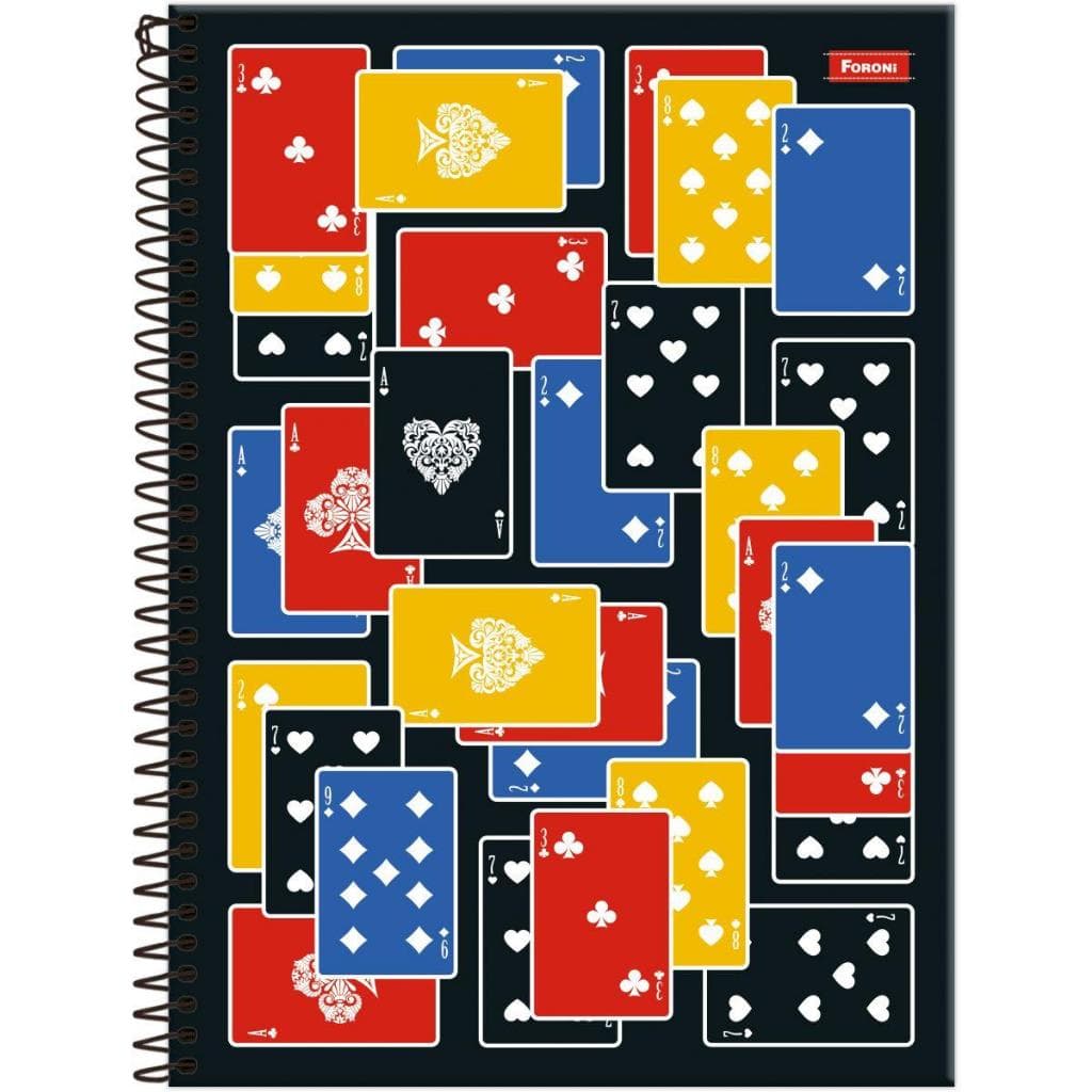 Kit 6 Caderno Foroni Espiral Capa Dura Universitário 1 Matéria 80 Folhas Masculino Grande