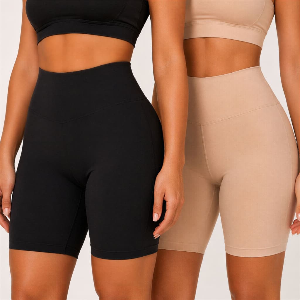 Short Segunda Pele Feminina Preto & Berge Cinta Bermuda  Modeladora  Lisa Sem Costura Confortável Com Foro.