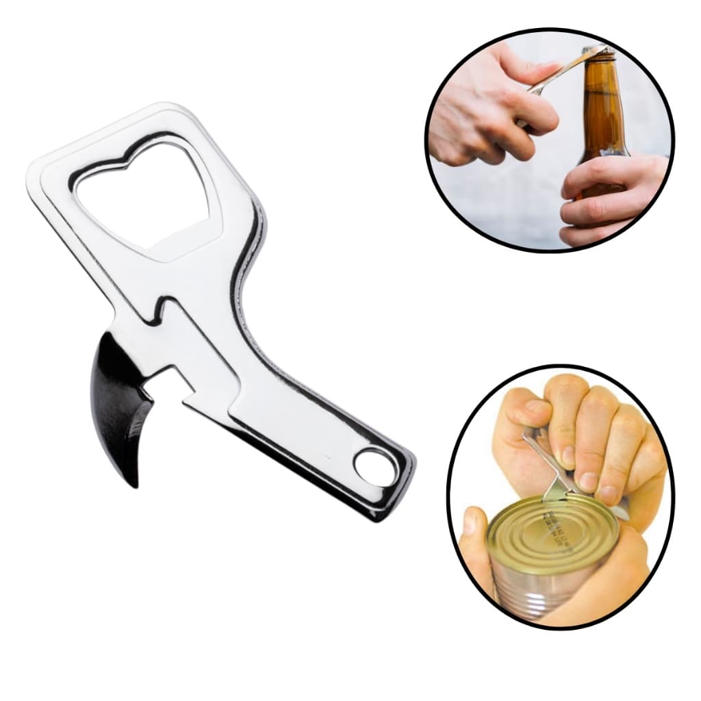Abridor de Latas Manual Aço Inox 9cm Kit 1 2 ou 5 Unidades Cozinha