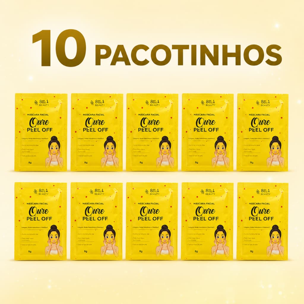 Kit com 10 Máscaras Faciais Qure Peel Off 8 g Cada