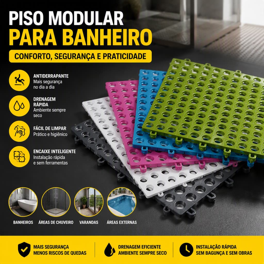 Tapete banheiro antiderrapante，tapete para banheiro 30x30 Emborrachado Modular，tapete antiderrapante banheiro Kit 6 Peça