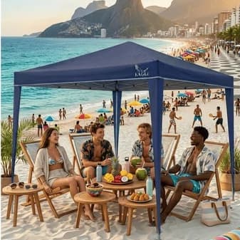 Gazebo Sanfonada 3x3 Metros Tenda Praia Dobrável Eagle