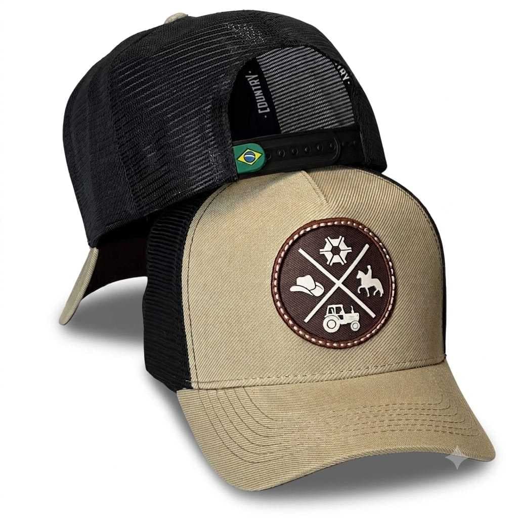 Boné Premium Agro Country Chapéu Trucker com Telinha Preto Garantia de Qualidade envio imediato