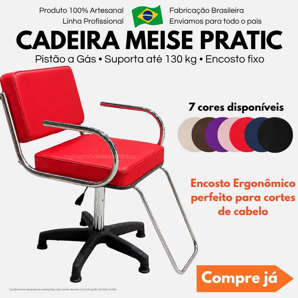Cadeira de Salão de Beleza Poltrona Cabeleireira Barbeiro Trancista Pistão a Gás regulagem de altura