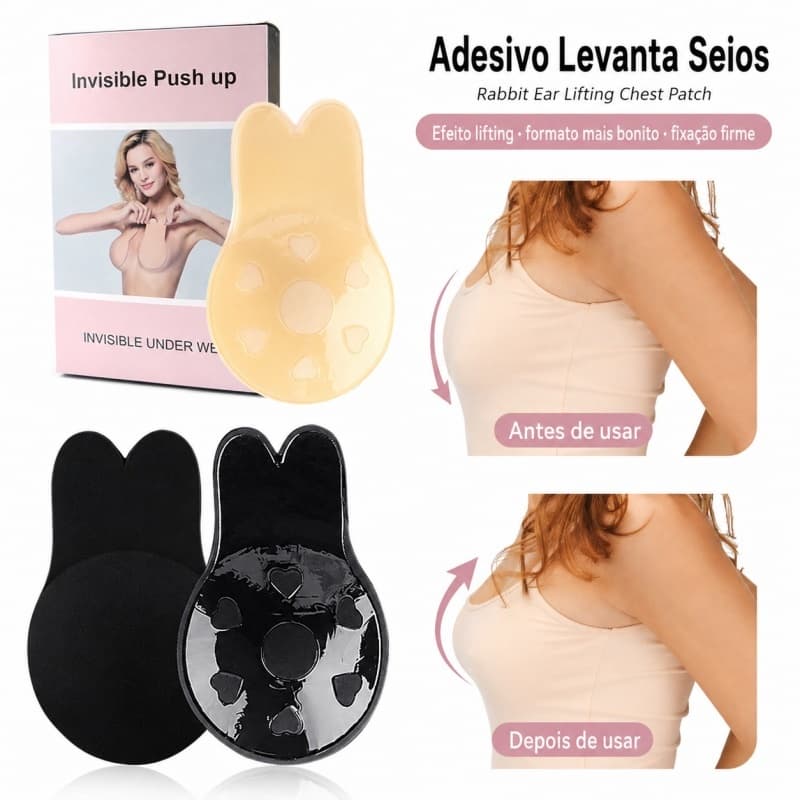 Kit 2 Conjunto para levantar o peito 1 Sutiã Rolo Adesivo + 1 par Sutiã Adesivo Pushup