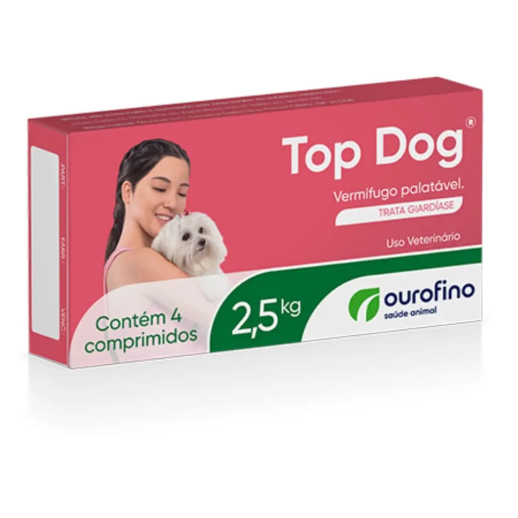 Top Dog para Cães de até 2.5 Kg - 4 Comprimidos