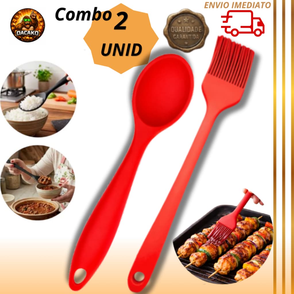 Pincel Culinário Silicone para Cozinha Churrasco Confeitaria Pincel para Untar e Temperar