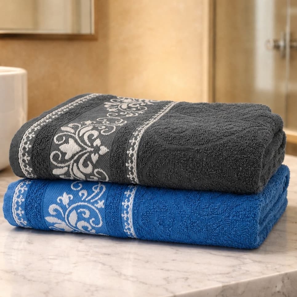 Kit 2 Toalha de Banho Imperial 100% Algodão Tam 75cm x 130cm Qualidade Premium Felpuda Luxo Masculina Homem