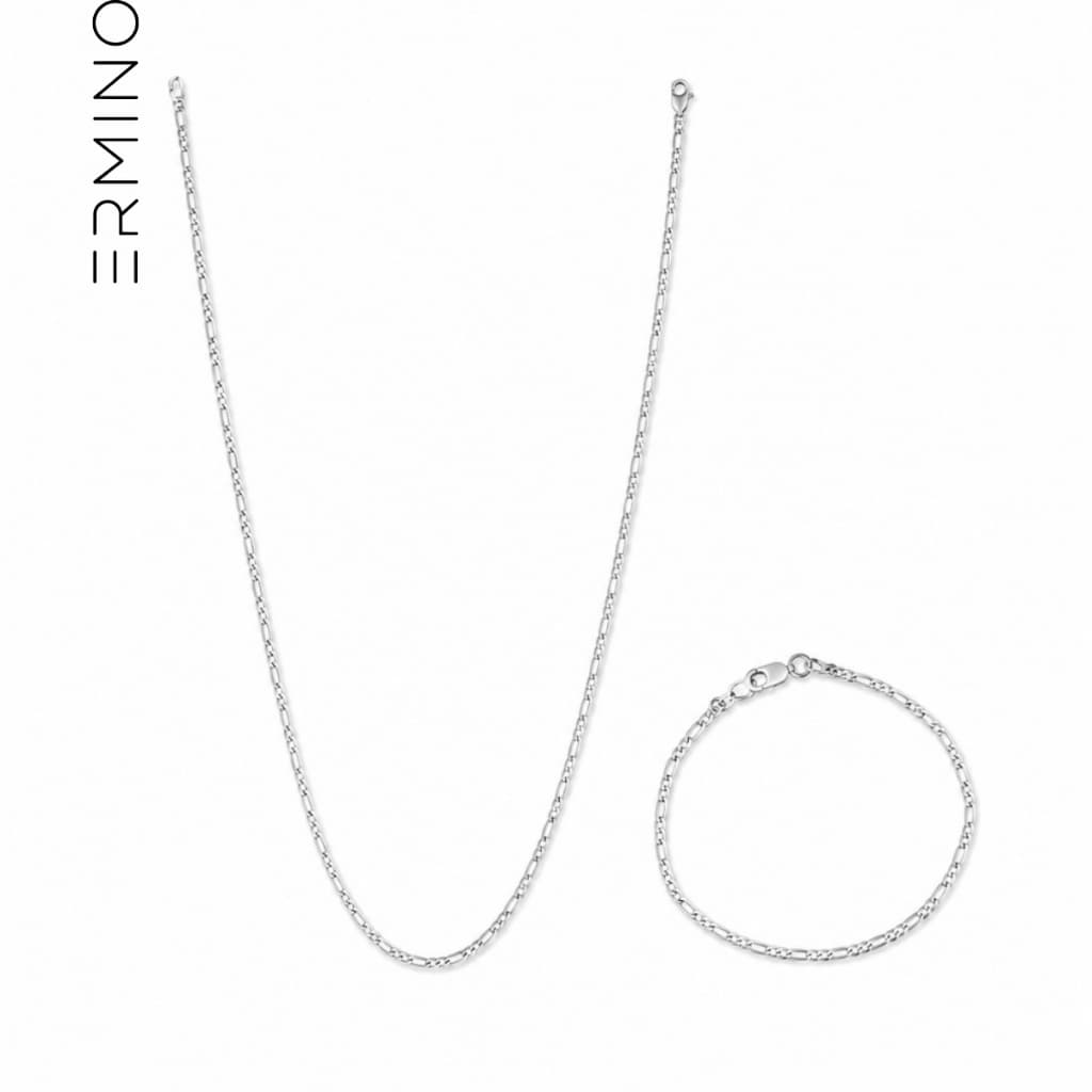 Conjunto Infantil (3x1) Corrente e Pulseira Banhadas em Prata 925 - Menino - Presente Elegante De Luxo