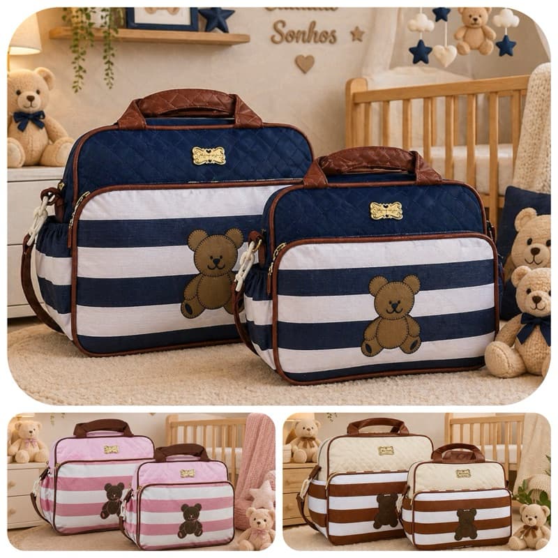 Kit Conjunto Bolsa maternidade Grande resistente Bebê menino menina