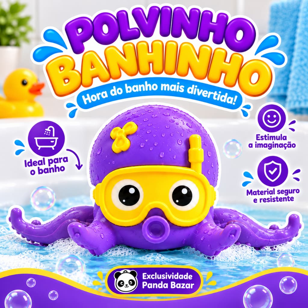 Polvinho Brinquedo Banho Infantil com Corda Sem Pilhas Criativo e Divertido