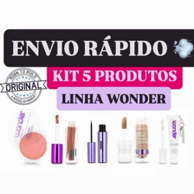 Kit Linha Wonder 5 produtos Ruby Rose Sombra Gloss Delineador Corretivo e Glossy Wonder lançamento Ruby Rose