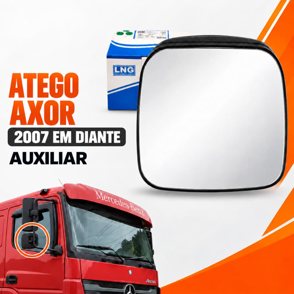 Retrovisor Espelho Auxiliar Mercedes Axor Atego Com Desembaçador Compatível