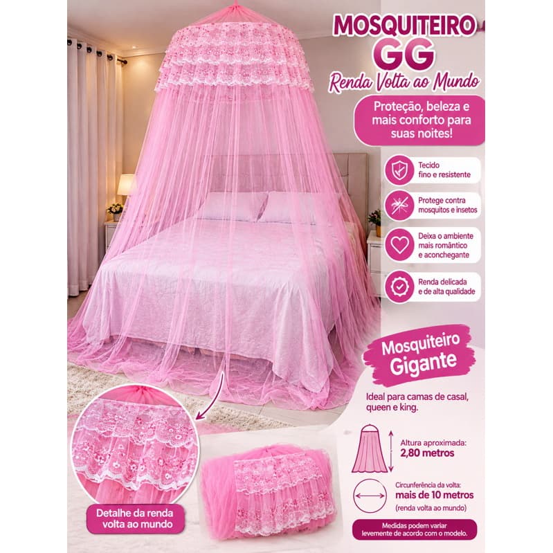 MOSQUITEIRO GIGANTE GG Casal , Queem, king✨•Renda volta ao mundo premium• ENVIO RÁPIDO 🏠✅
