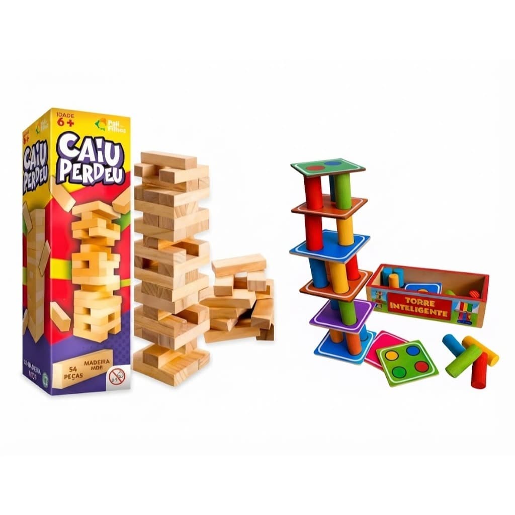 Caiu Perdeu + Torre Inteligente Dupla Perfeita para Família