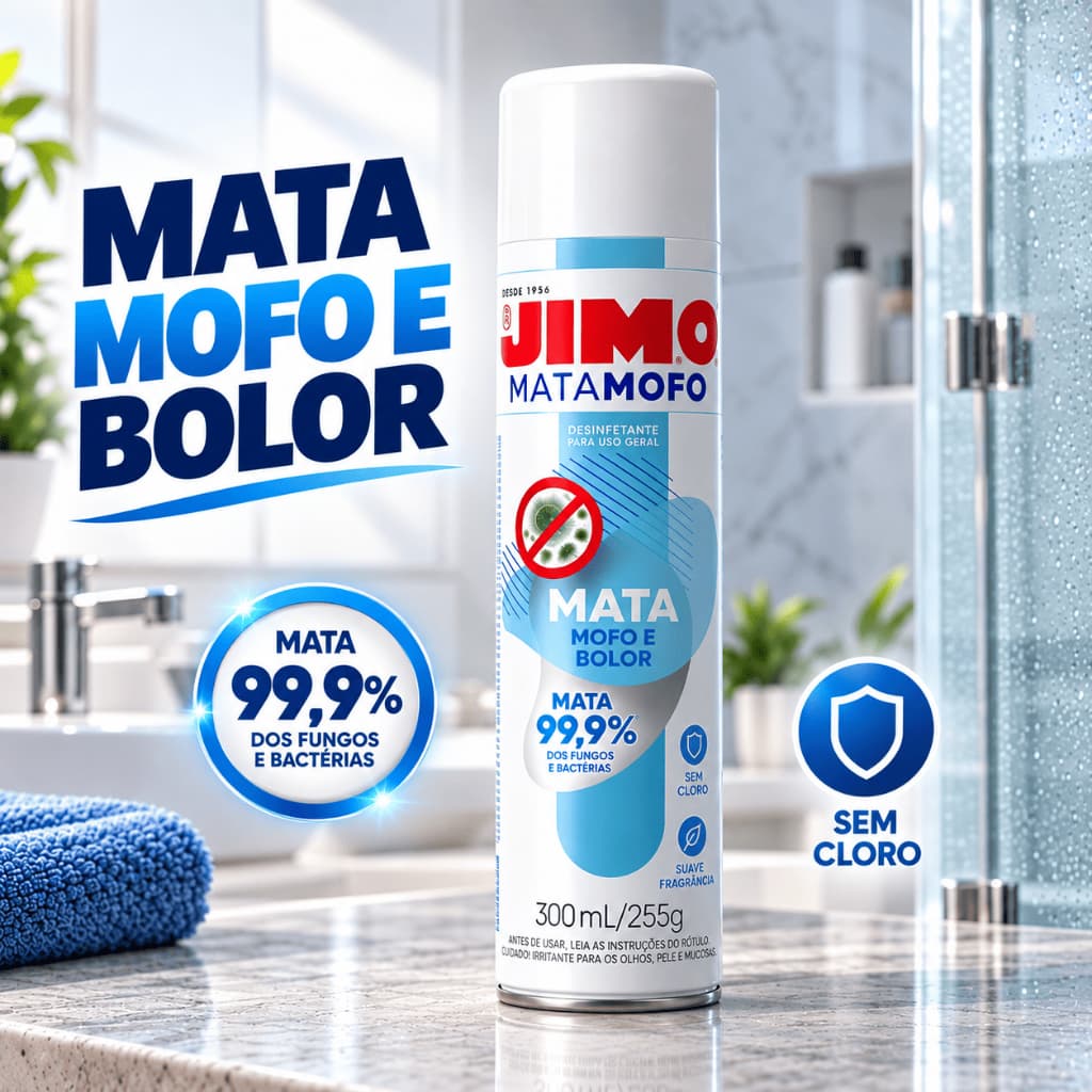 Jimo Mata Mofo e Bolor 300ml Desinfetante Sem Cloro Fungos e Bactérias