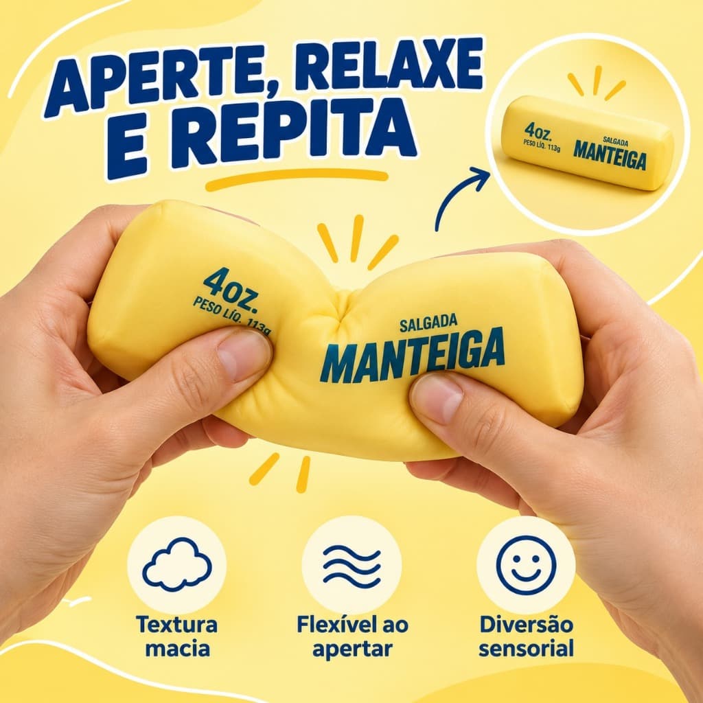 Squishy Barra Manteiga Apertar Alívio Estresse Ansiedade