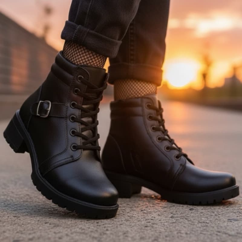 Bota feminina Virginia inverno 2026 bota cano curto solado tratorado outono inverno-COTURNO FEMININO OFF WHITE PRETA