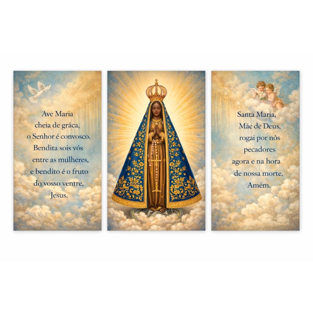 Quadro Decorativo oração ave maria decoração religiosa sala quarto escritório