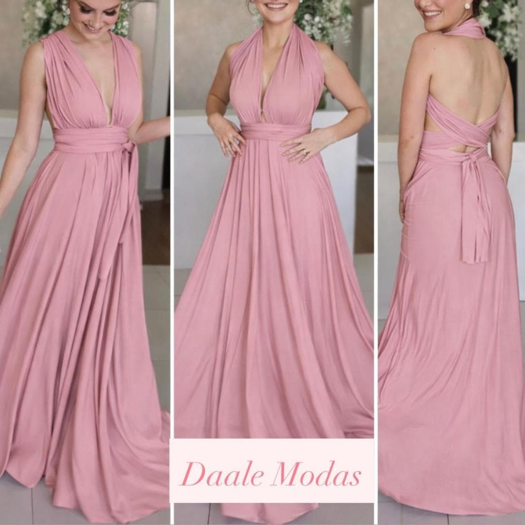 vestido feminino Várias Forma Infinity Multiuso Festa Casamento Madrinha Formatura azul serenity