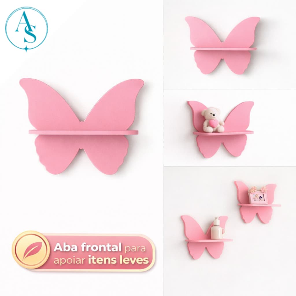 Prateleiras Modelo Borboleta Em MDF Resistente
