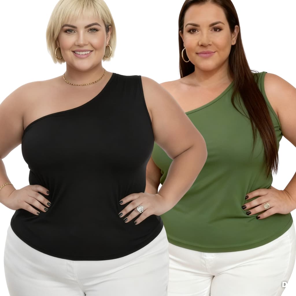 Blusas Feminina Nula Manga  Mula Manca Ombro Só Básica Social Elegante Plus Size