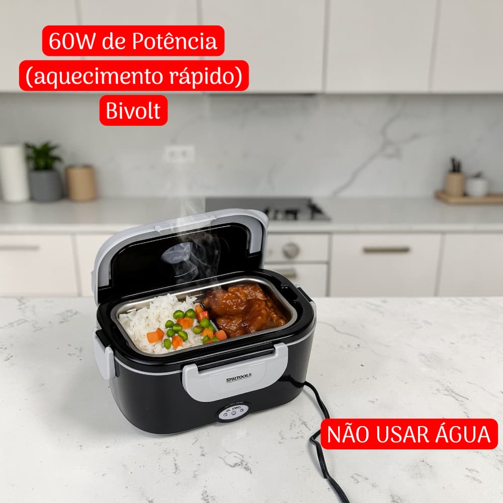 Marmita Elétrica Compacta Bivolt 1.5L 60W Sem Água