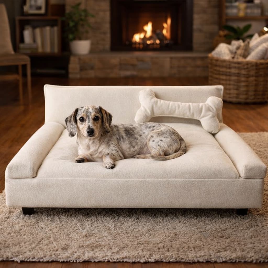 Sofá para Cachorro Porte Pequeno e Médio - Poltrona para Pet - Cama Caminha para Cachorro Gato Animais Veludo