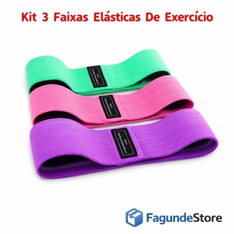 Kit 3 Faixas Elásticas De Exercício Hip Resistance Bands