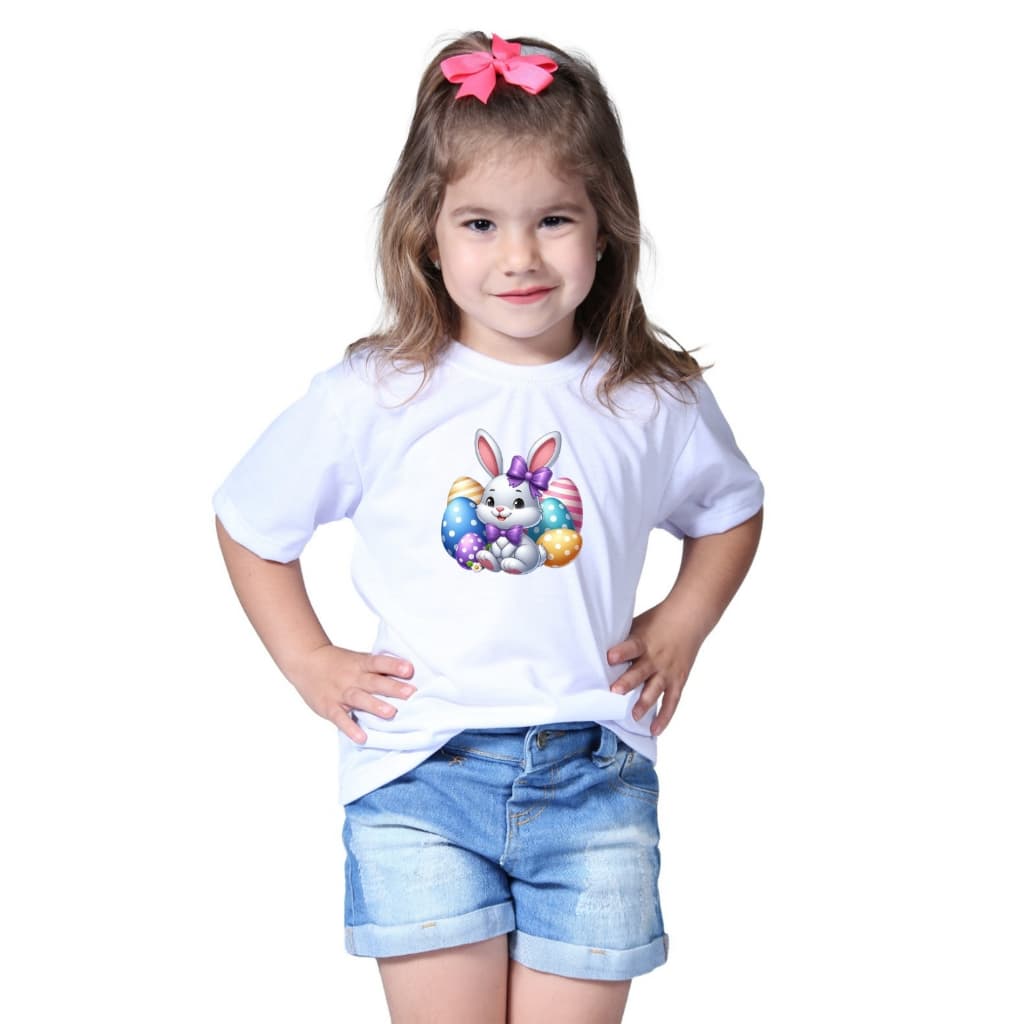 Camiseta Infantil Menino Menina Coelhinha Coelho da Pascoa