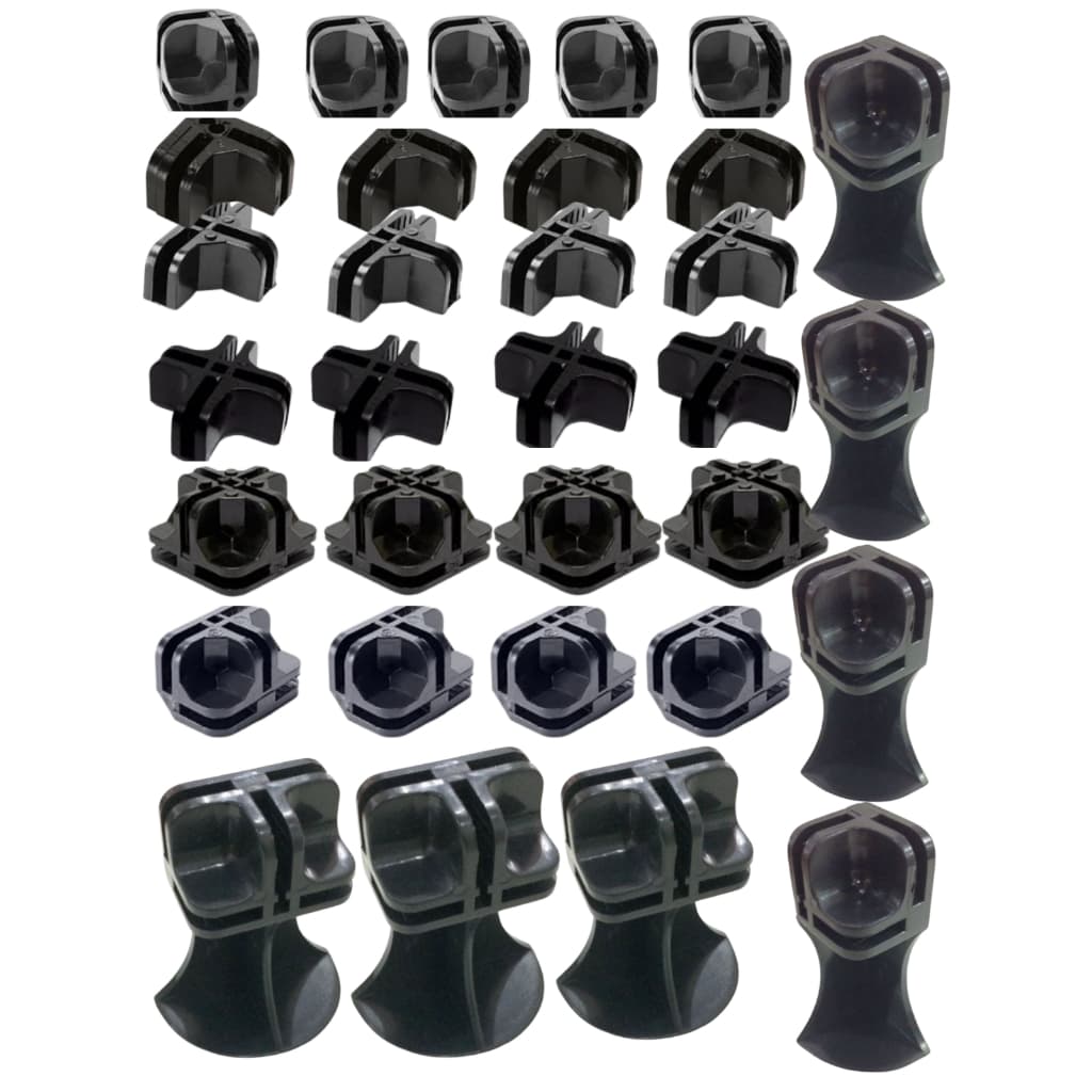 Conectivos Para Vidros E Prateleiras Aramadas Kit 20 Conectivos + 6 Pés Conectivos