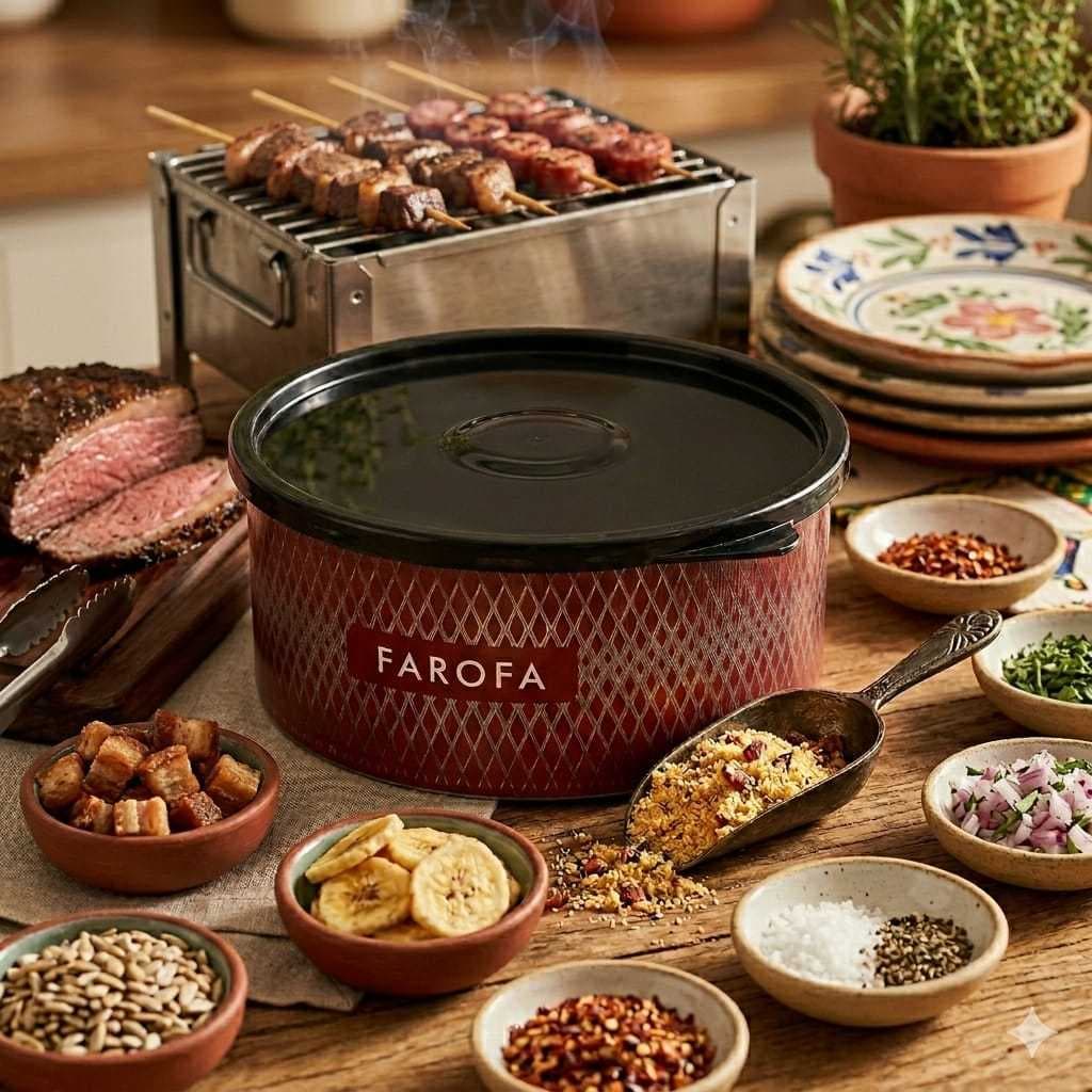 Pote para Farofa com Tampa Hermética Preto capacidade 1.300ml POTTE