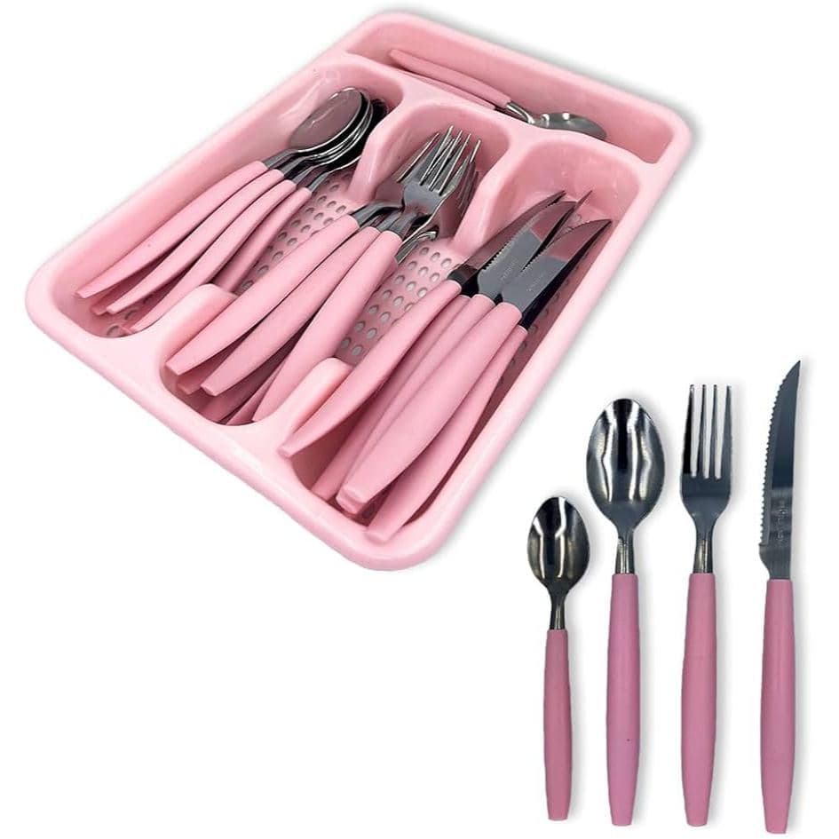 Faqueiro Rosa, Conjunto de talheres 25 Peças Aço Inox