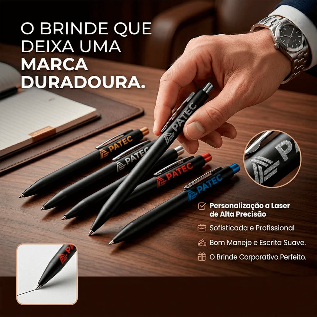 Kit 50 Canetas Personalizadas a Laser Logo Empresarial Brinde Corporativo
