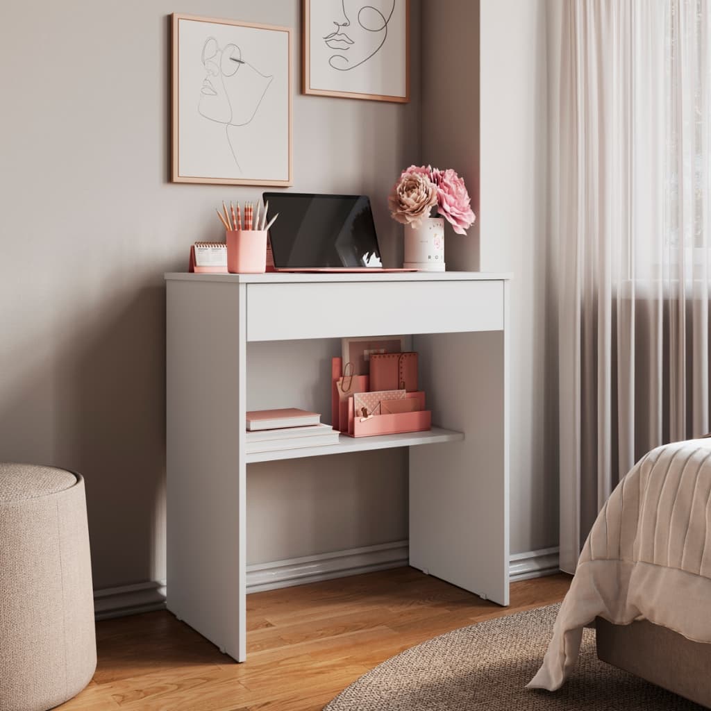 Penteadeira Escrivaninha Quarto Home Office 70cm Camarim com 1 Gaveta e Prateleira Mesa Escritório