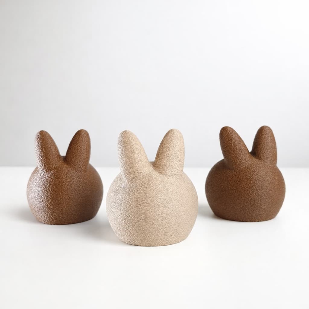 Kit 3 Cestinhas Porta-Bombom com Textura Coelhinho de Páscoa – Decoração Charmosa com Orelhinhas