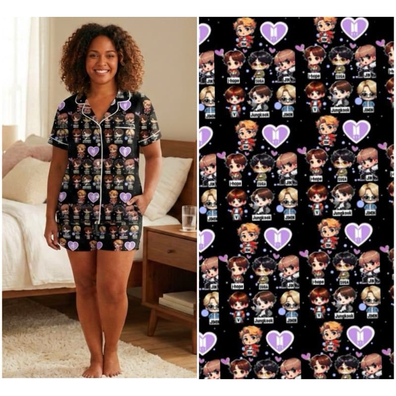 pijama americano kpop bts stry kids suede roupa de dormir