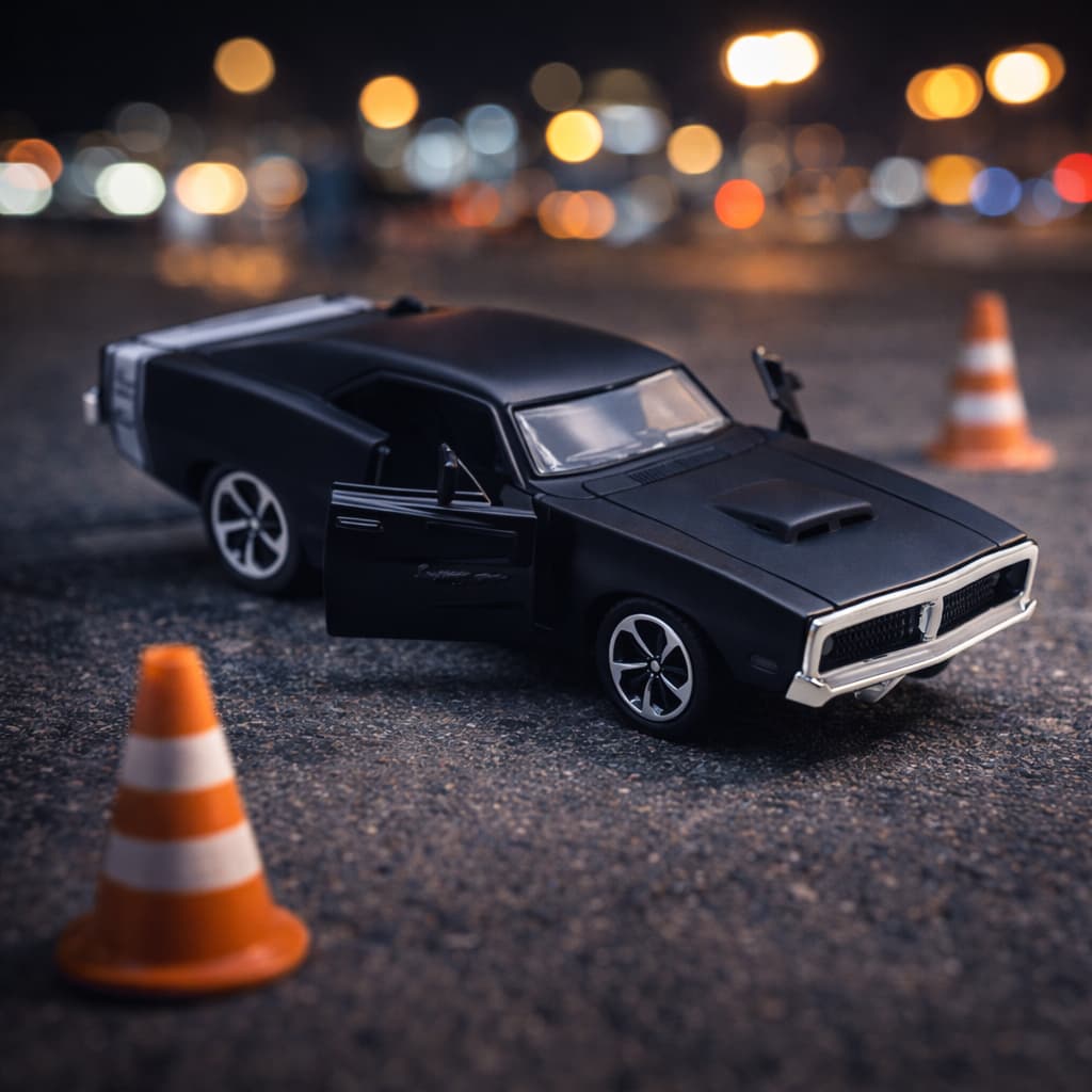 Miniatura Dodge Challenger  Inspirado em Velozes e Furiosos  Detalhes Realistas e Abertura de Portas