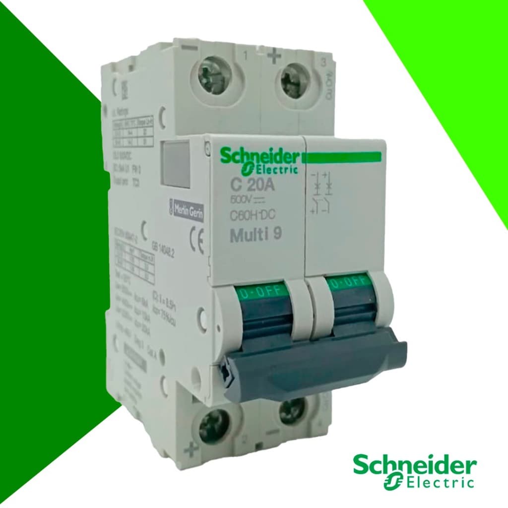 Schneider C60H-DC Disjuntor Bipolar 20a Corrente Continua 500v