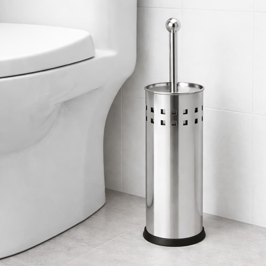Escova Sanitária Inox com Suporte Aço Inoxidável Ventilado Antiferrugem Banheiro