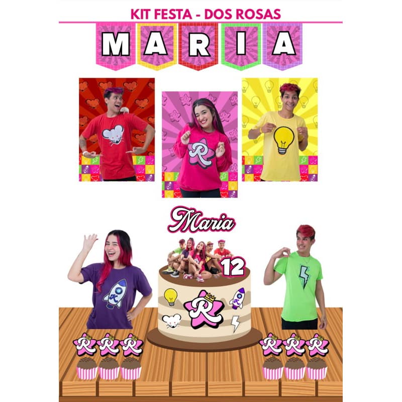 Kit Só Um Bolinho Personalizado / Os rosas / Qualquer Tema Decoração de Festa Mesversário
