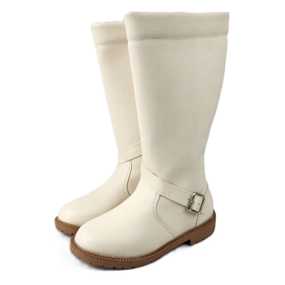 Bota Infantil Menina Cano Longo Coturno Montaria Feminino Com Fivela