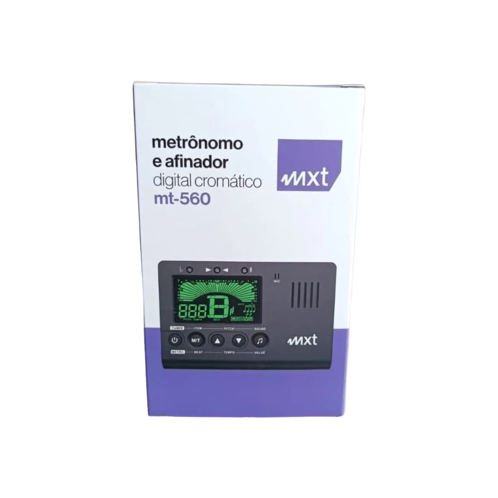 Afinador e Metrônomo Digital Cromático MXT MT‑560