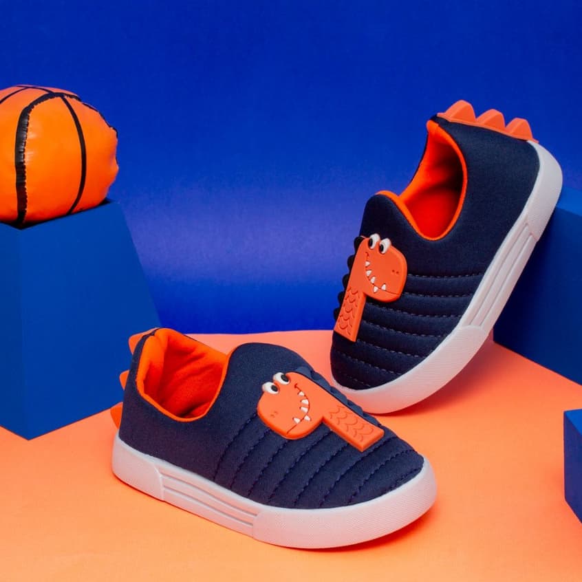 Tênis Calce Fácil Infantil Menino Dino Confortável Macio Escolar Casual Passeio 20 ao 33 Promoção