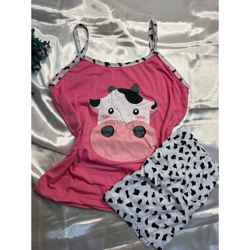 Baby Doll Alça Pijama Feminino Adulto Estampado Personagens Verão Virgínia